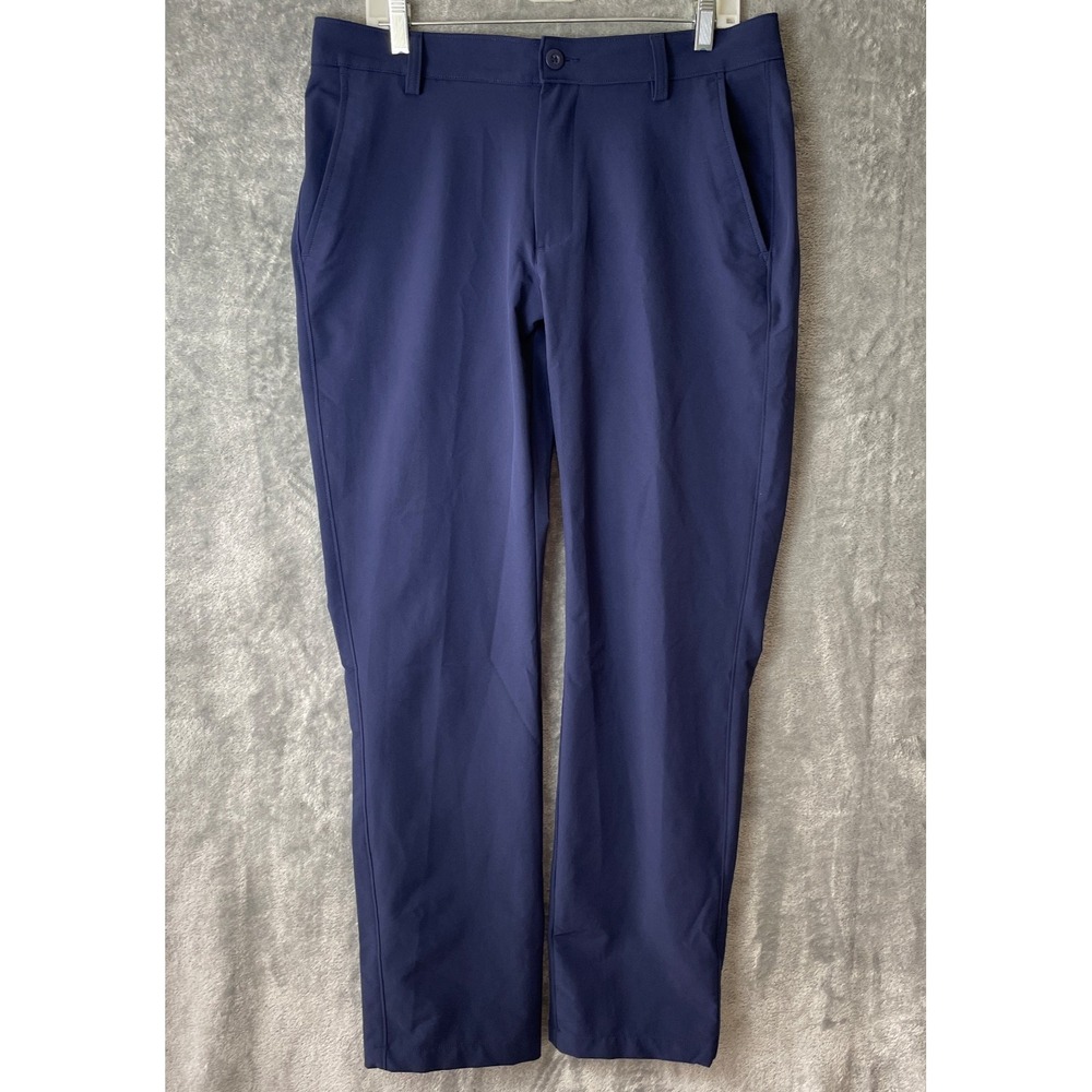 Under Armour Chino Pants Men's 34x32 Blue Straight Leg‎ Stretch UA Tech golf EUC